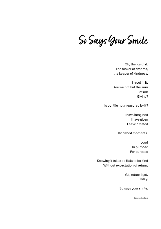 So Says Your Smile PRINT